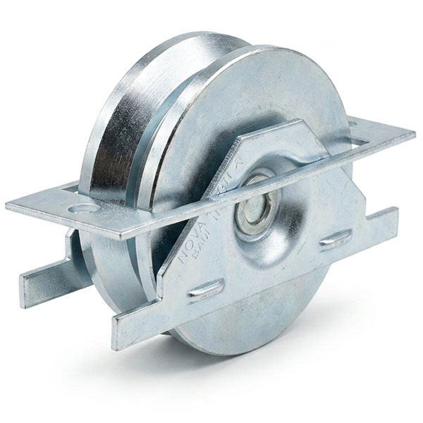 Nova-FERR Ruota Zincata Gola AD Y con 2 Cuscinetti Supporto Piastra - NOVA-FERR